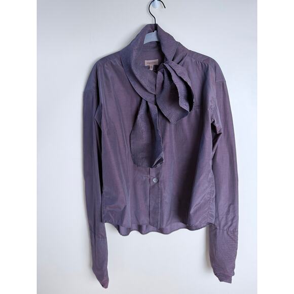 Iconic Romeo Gigli 1993 blouse with scarf collar and ruched sleeves IT40 - Picture 9 of 12